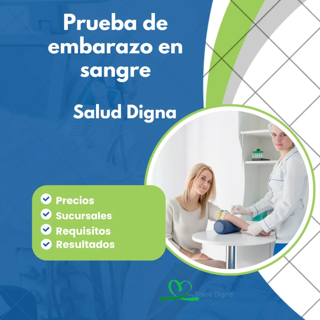 pruebas de embarazo de sangre precio salud digna